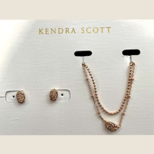kendra scott necklace and earrings